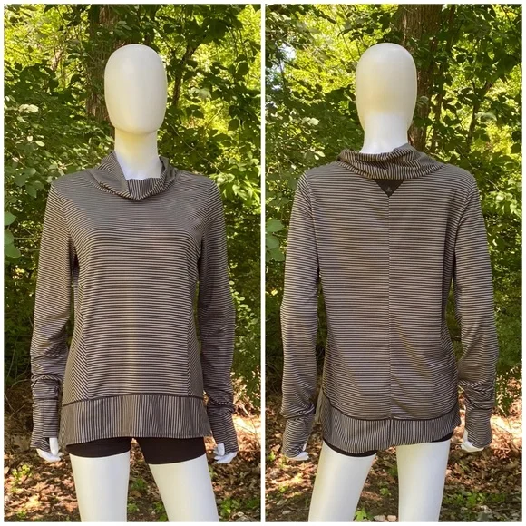 prAna Women's Marin Pullover Top in Black Stripe [3506] - Picture 3 of 8